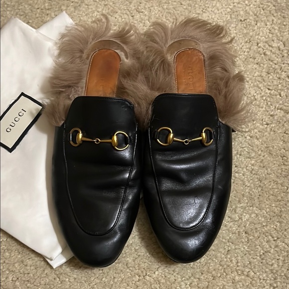 Auth GUCCI PRINCETOWN Fire Mules Slides HORSEBIT Shoes 40 Loafer - Picture 1 of 10
